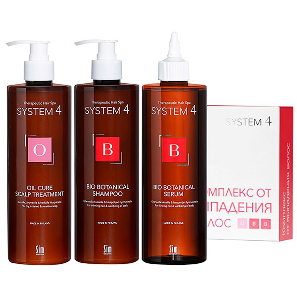 Комплекс макси System 4 от выпадения волос, маска, шампунь, сыворотка.