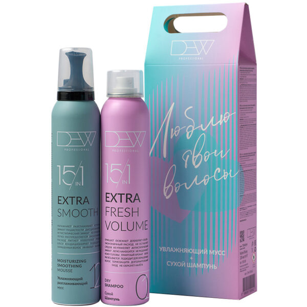Набор подарочный: Мусс увлажняющий, шампунь сухой.